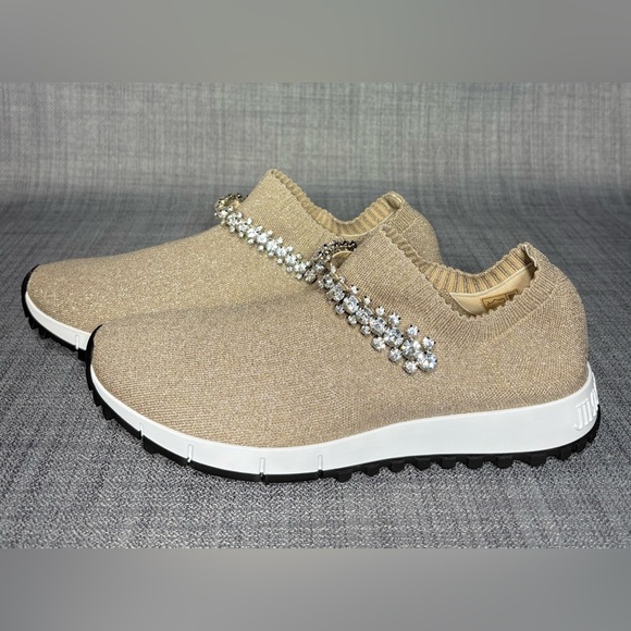 Jimmy Choo Verona Embellished Knit Slip On Sneakers EU 36 - Picture 4 of 10